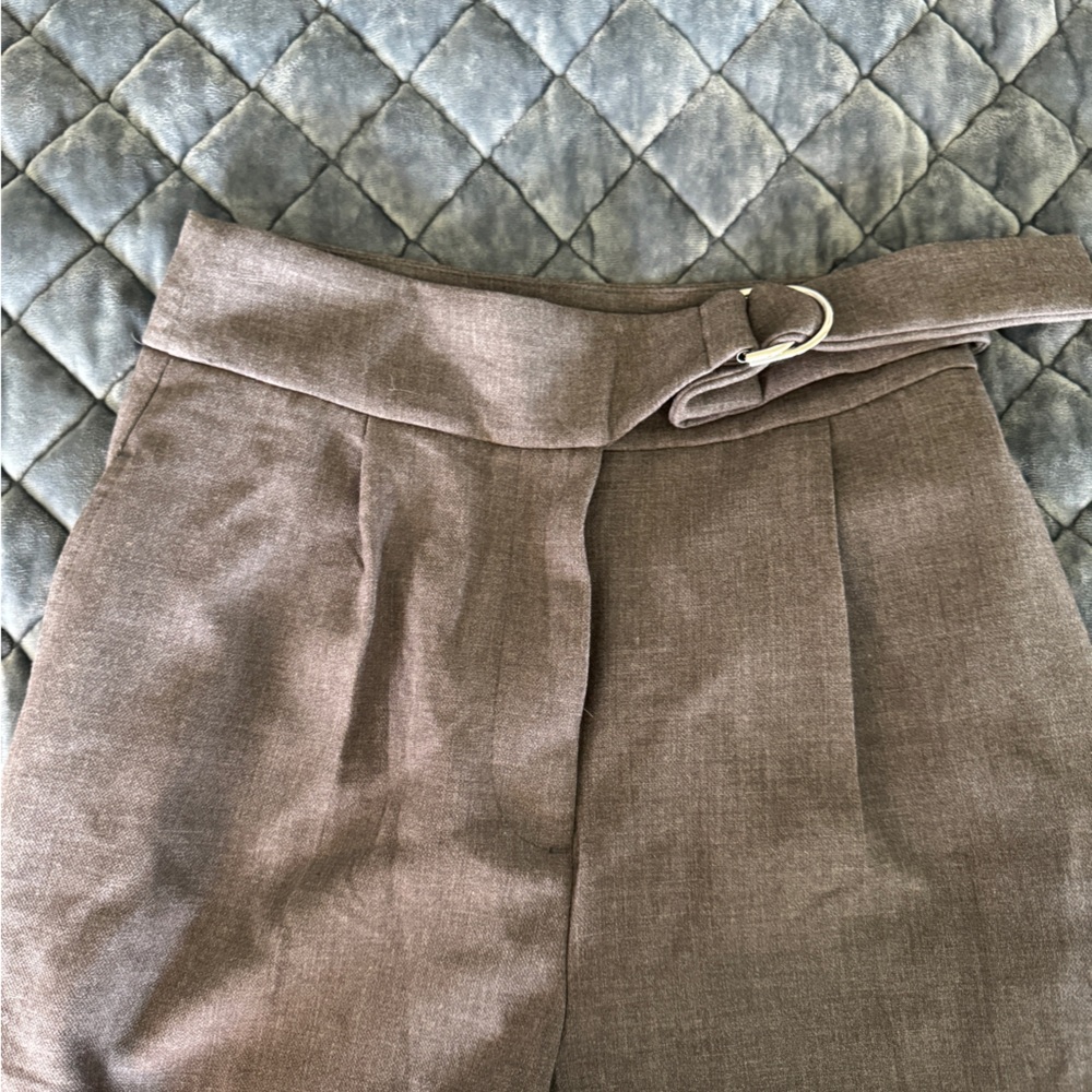 Zara Gray Trousers for Office Work, Business Casual w/ Belt